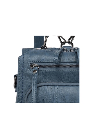 Yıkama Deri Sırt Askılı Kadın Çantası 21k Barcelona 1915 Lacivert