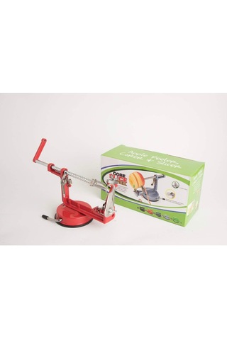 3 Ü 1 Arada Çok Fonksiyonlu Meyve Aleti, Güçlü Emici Taban Ve Paslanmaz Çelik Bıçaklar Kırmızı