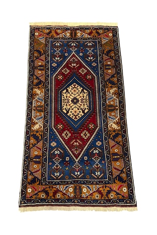 El Dokuma Sıfır Büyük Yahyalı Halısı 125x220 Kök Boya %100 Yün Halı Lacivert