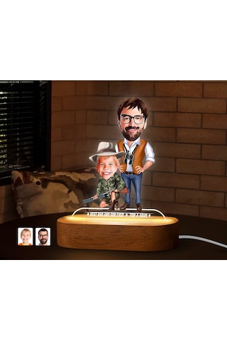 Bk Gift Kişiye Özel Baba-oğul Karikatürlü Dekoratif 3d Biblo Led Işıklı Gece Lambası-1, Babaya Hediye, Babalar Günü Hediyeleri Kobitmeyen138253 Bk Gif