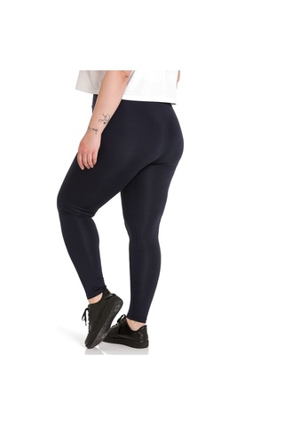 Büyük Beden Beli Lastikli Bilek Hizasında Lacivert Bayan Tayt