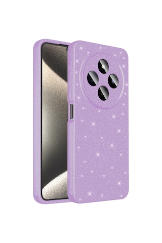 Nourthkiingdom Redmi 14c 4g Kılıf Kamera Korumalı Simli Lüks Nrtk Koton Kapak - Lila Lila
