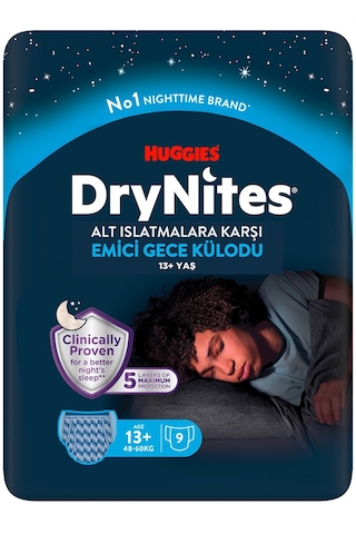 Drynites Emici Gece/külot Bez Erkek 13+yaş 48-60kg Xl 9 Adet XL