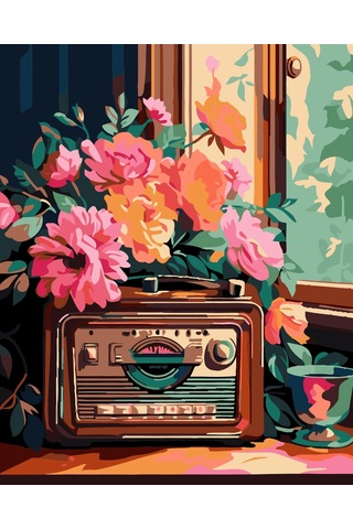 Sayılarla Boyama Numaralı Tuval Seti Boya Fırça Dahil 40x50 Cm Nostaljik Melodi