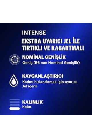 Durex Intense 30'lı Uyarıcı Jelli Ve Tırtıklı Prezervatif