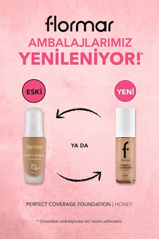 Flormar Perfect Coverage Yoğun Kapatıcı Su Bazlı Fondöten (Soğuk Alt Ton) -108 Honey -8682536058285