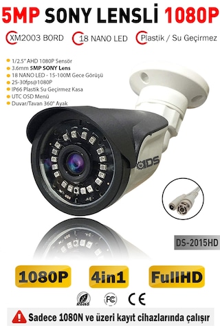 IDS DS-K2015HD 5 MP Sony Lensli 1080P Full HD AHD 4 In 1 Güvenlik Kamerası