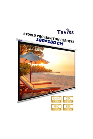 180x180 Cm Storlu Manuel Projeksiyon Perdesi