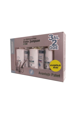Dermoskin Erkekler için Saç Dökülmesine Karşı Biotin Şampuan 3 x 200 ML