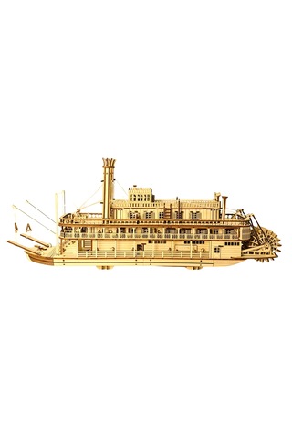 Nehir Gemisi Ahşap Maket Seti Dıy 3d Puzzle Mississippi Buharlı Gemi Koleksiyoner Modeli 713 Parça