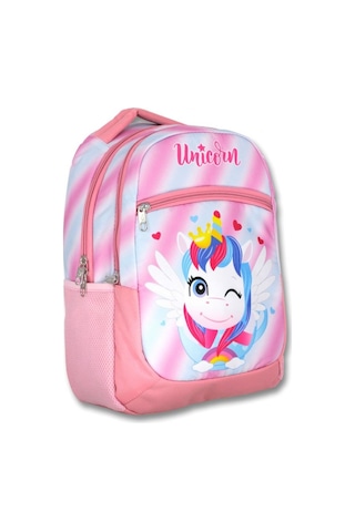 Cennec Pembe Sevimli Unicorn İlkokul Sırt Çantası Seti - Kız Çocuk