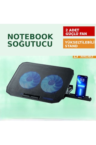 Çift Fanlı Laptop Soğutucu Stand Usb Girişli Sessiz Ve Ayarlanabilir Katlanabilir Stand
