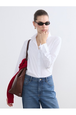 Lcw Vision Beyaz Slim Fit Kadın Gömlek