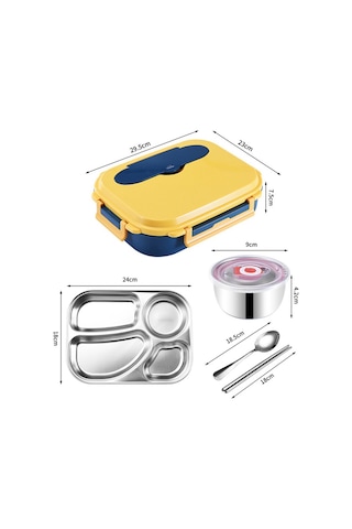 Xurunkeji Paslanmaz Çelik Öğle Yemeği Kutusu Çocuklar İçin Gıda Saklama Yalıtımlı Öğle Yemeği Kutusu Kahvaltılık Bento Kutusu Çorba Bardaklı Siyah Siyah