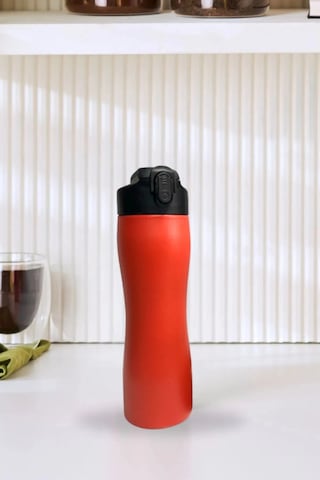 Paslanmaz Çelik Matara Suluk 750 Ml Sporcu Kapak - Kırmızı Kırmızı