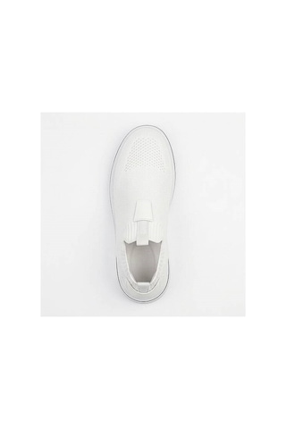 Daytex 1111 Erkek Slip-on - Full Triko Örgü Sportif Kalın Eva Taban Sneaker Beyaz