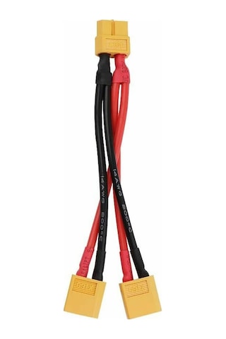 XT60 Konnektörlü Y Tip Birleştirici Kablo 10 cm LiPo Pil Batarya