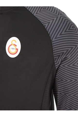Galatasaray Lisanslı Umbro Dik Yaka Fermuarlı Siyah Sweat Lazer Ahşap Kutu SiYAH