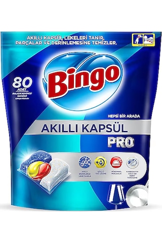 Bingo Akıllı Kapsül Pro Bulaşık Makinesi Deterjanı Tableti 80 Adet