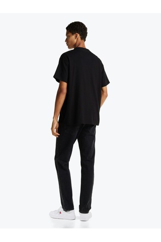 Tjm Rlx Lınear Logo Tee Erkek Siyah T-shirt - Dm0dm21110 Siyah