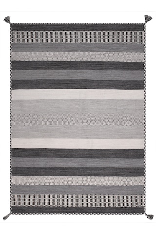 My Home Halı Trb-04 Gri İskandinav El Dokuma Kilim Gri