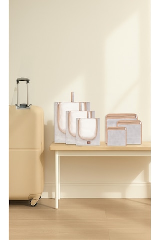 6'lı Gri Valiz Düzenleyici I Bavul Içi Organizer Set I Seyahat Hurcu Açık Gri