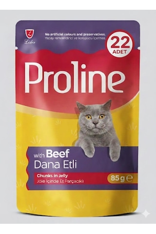Proline Pouch Dana Etli Yaş Kedi Maması 22 X 85gr Proline Pouch Dana Etli Yaş Kedi Maması 22 X 85gr