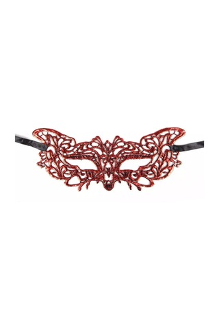 Kırmızı Dantel Masquerade Maskesi 9 No Yetişkin