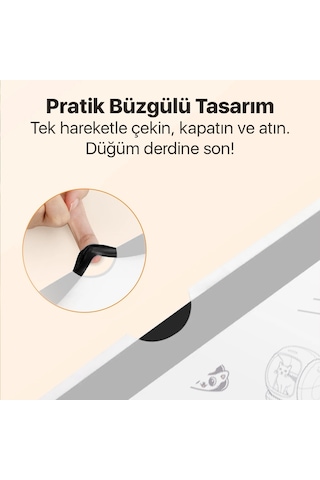 Ubpet Atık Torbası - Akıllı Kedi Tuvaletleri İle Uyumlu Mösta Kokulu & Büzgülü Atık Torbası Beyaz