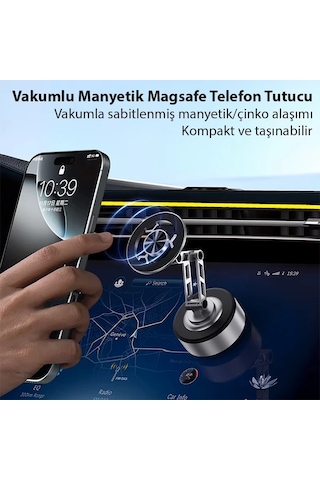 Ally X91 Manyetik Vakumlu Araç Telefon Tutucu Ayna-cam-araba Magsafe Araç Tutucu- 5775 Diğer