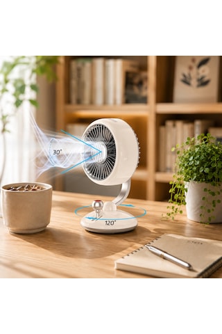 Go Des Gd-hs65 Otomatik Salınımlı Gece Lambalı Soğutucu Masa Fanı Bej