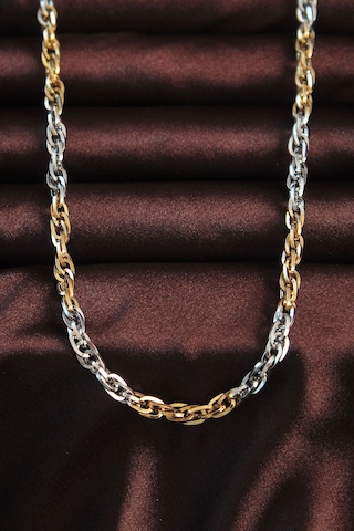 316l Çelik Çift Renk Hallow Model Kolye - Ebj240714w25377 Beyaz