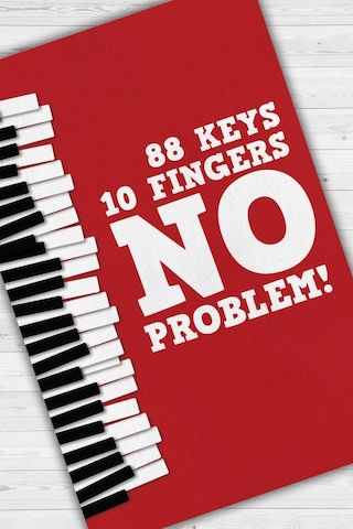 Homshtag 88 Tuş 10 Parmak Kırmızı Halı Piyano Müzik Sever Halı Çok Renkli