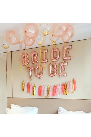 Gold Rose Bride To Be Yazılı Folyo Balon Bekarlığa Veda Partisi