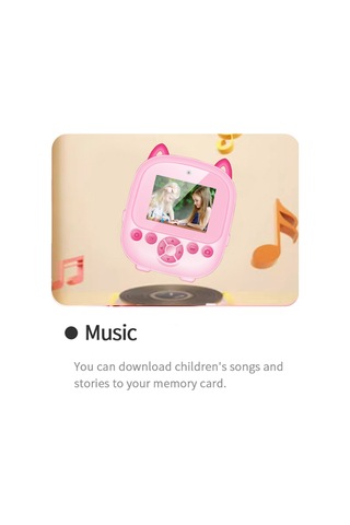 Tenfowee Çocuklar İçin S5 200dpı Anında Fotoğraf Baskılı Pembe Renkli Termal Yazıcı Ve Kamera, 2.4 İnç Ekran, Otg Bağlantı, 1300mah Pil