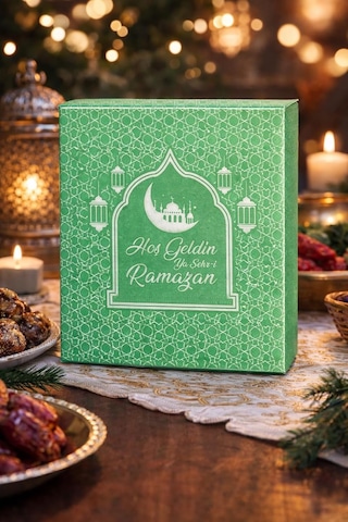 20 Adet Ramazan Desenli Peçete Süsleri, Ramazan Süsü Hoş Geldin Ramazan Dekorlu Ramazan Süsü Yeşil