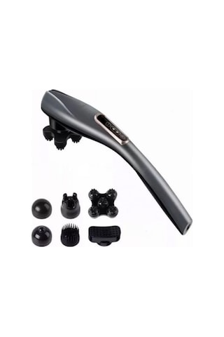 Afm Tech 2024-b 6 Başlıklı Boyun Bel Sırt Karın Bacak Vücut Masaj Aleti Gri - Siyah