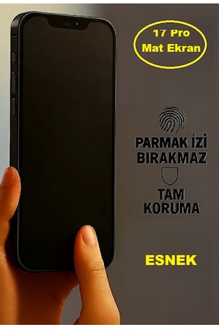 Apple iPhone 17 Pro Uyumlu Mat Ekran Koruyucu Seramik Nano Tam Kaplar