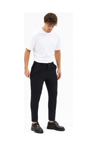 Goffra Erkek Streç Kumaş Relaxed Beli Lastikli Pantolon Siyah