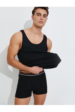 Koton Basic Atlet U Yaka Pamuklu Kolsuz Siyah 4wlm20003mk 4WLM20003MK999 Siyah