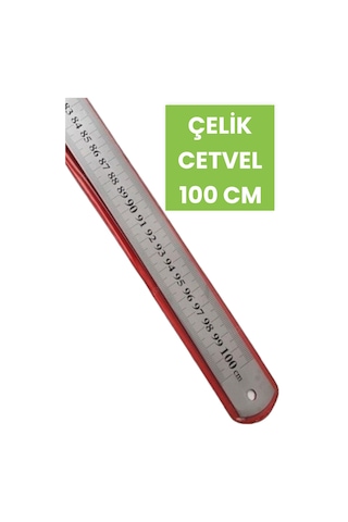 30 Cm Çelik Cetvel Metre Paslanmaz 30 Cm Çok Renkli