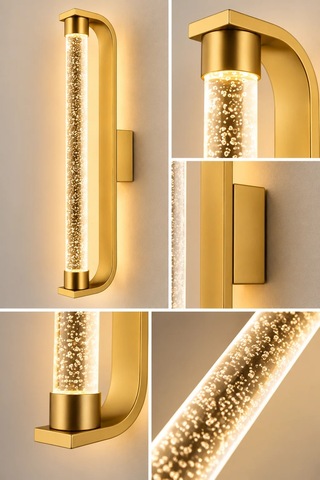 Premıum Modern Gold Led Duvar Apliği 3 Renk Dekoratif Duvar Aydınlatması 8w 45 Cm