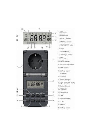 Brennenstuhl Bdz 44 De 3655 Dijital Zamanlayıcı Ip44 Dış Mekan Programlanabilir Priz