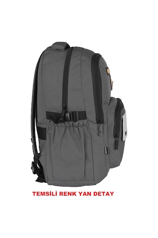 Relaxion Siyah 2057 Su Geçirmez Astarlı Kumaş Okul Sırt Çantası Siyah