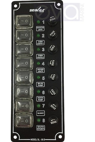 Sealux 8'Li Dikey Izoleli Switch Panel Sigortalı