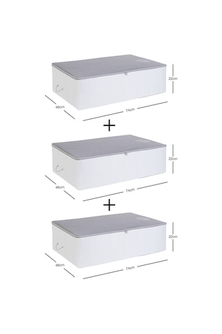 Ocean Home Textile 3'lü Mega Boy Gri Renk Stuff & Things Baza Altı Hurç Set