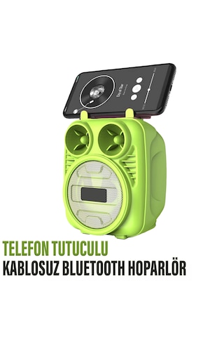Kablosuz Bluetooth Hoparlör Speaker Telefontutucu 5w Yeşil
