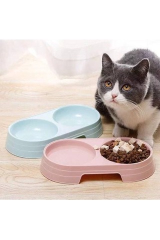 Çift Bölmeli Evcil Hayvan Mama Kabı