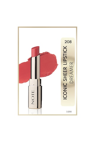 Note Cosmetique Iconic Sheer Lipstick Nemlendirici Parlak Ruj 208 Dreamer - Pembe