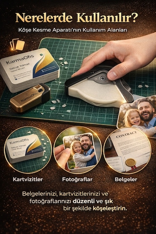 Köşe Kesme Aparatı Laminasyon, Kartvizit Ve Fotoğraf İçin Yuvarlak Köşe Kesici 5 Yaprak